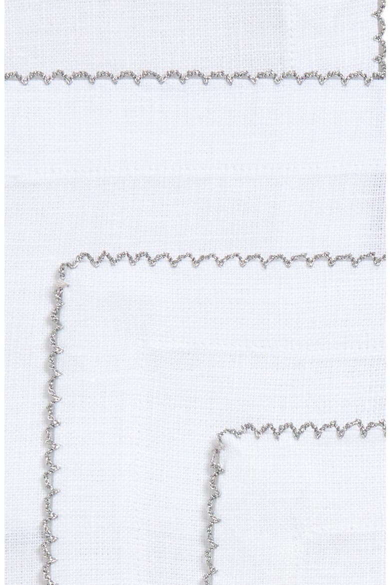 Picot Edge Set of 4 Linen Cocktail Napkins, Alternate, color, SILVER