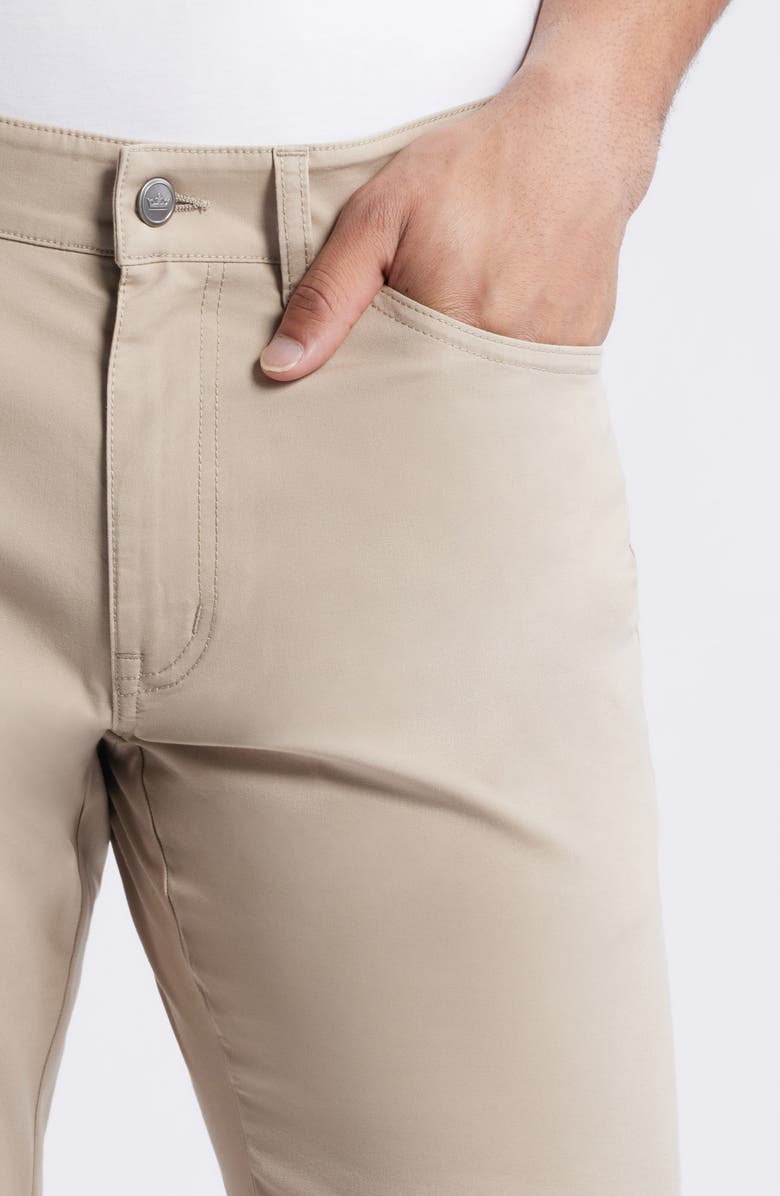Peter Millar Crown Comfort Signature Sateen Five-Pocket Pants, Alternate, color, Khaki