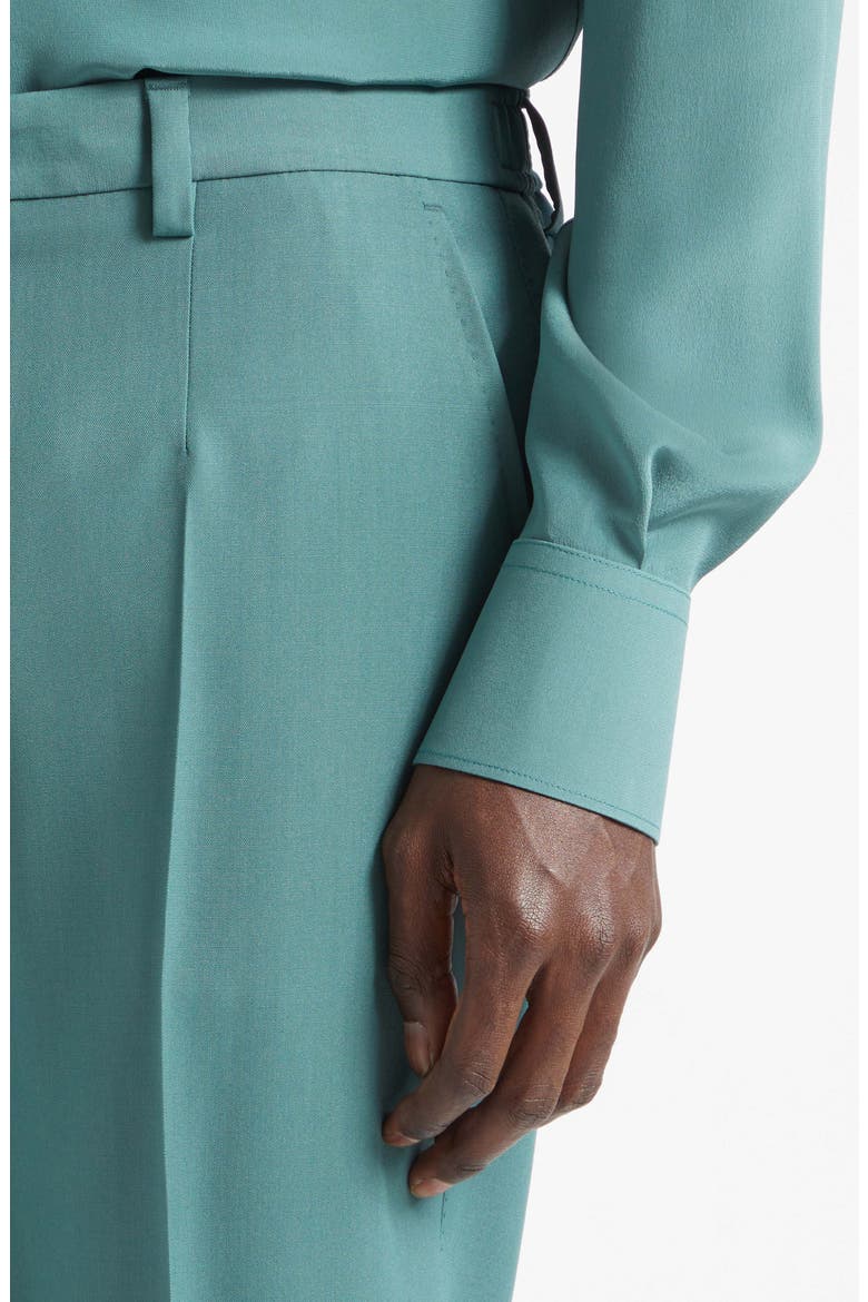 Cavallo Flat Front Wool Slim Pants, Alternate, color, VERDE 3