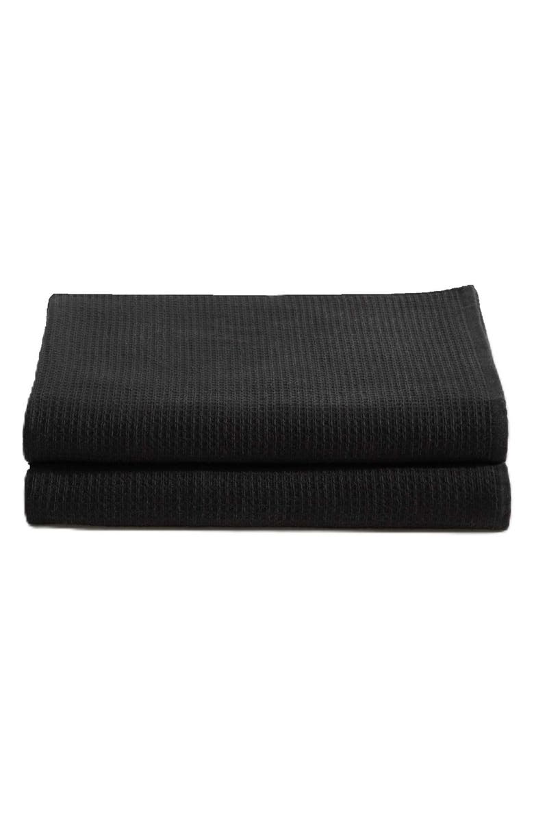 Calvin Klein Eternity Set of 2 Bath Sheets, Main, color, Black