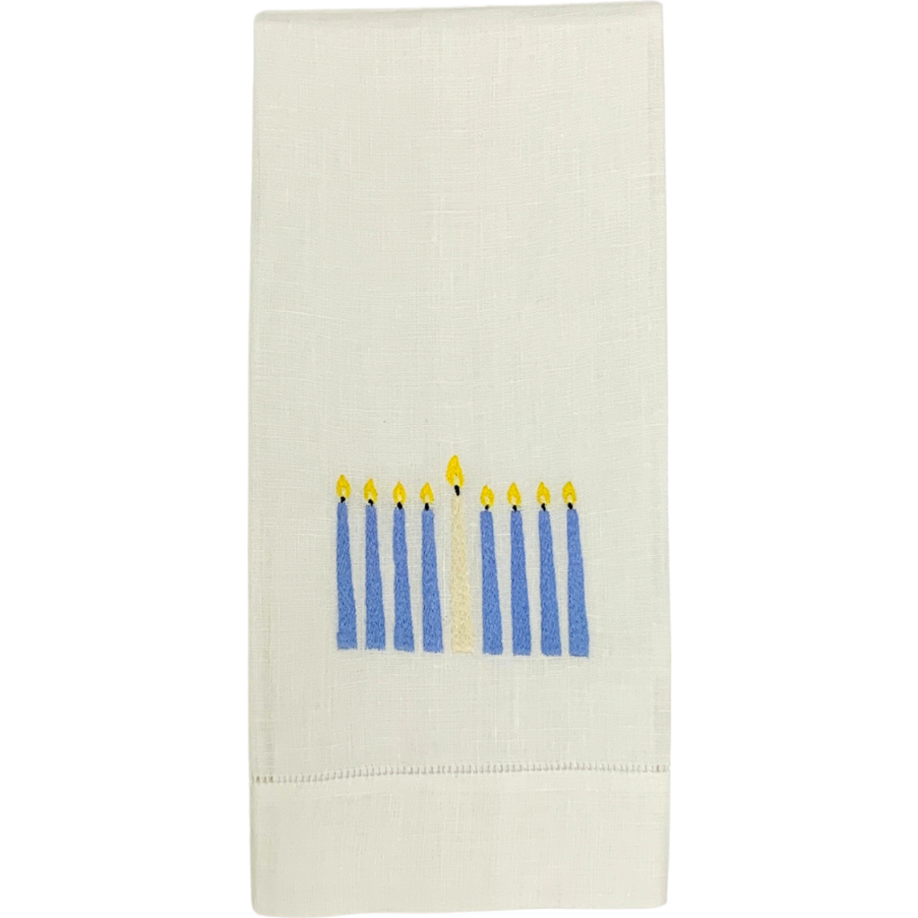 Maison D'haiti Hanukkah Tea Towels In White