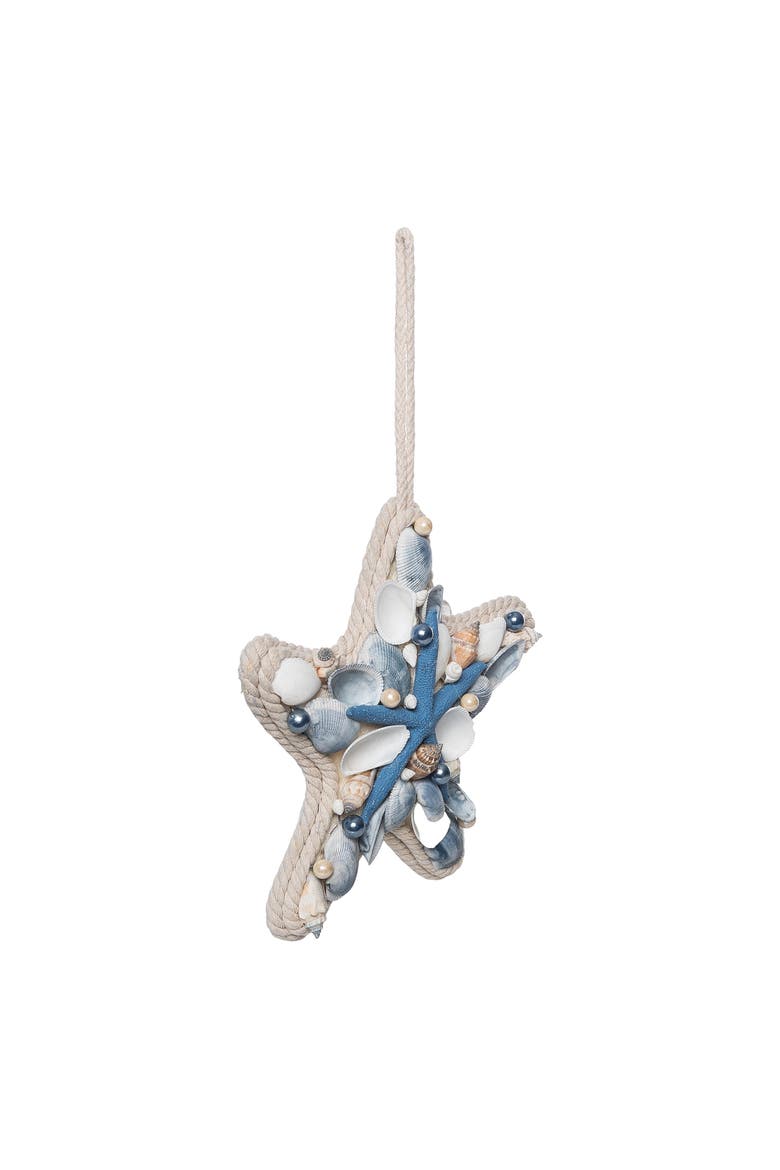 Large Coastal Blues Star Christmas Tree Ornament, Alternate, color, Blue