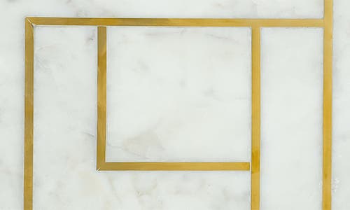 Tiramisu Noble Lineage Marble Platter In White/gold