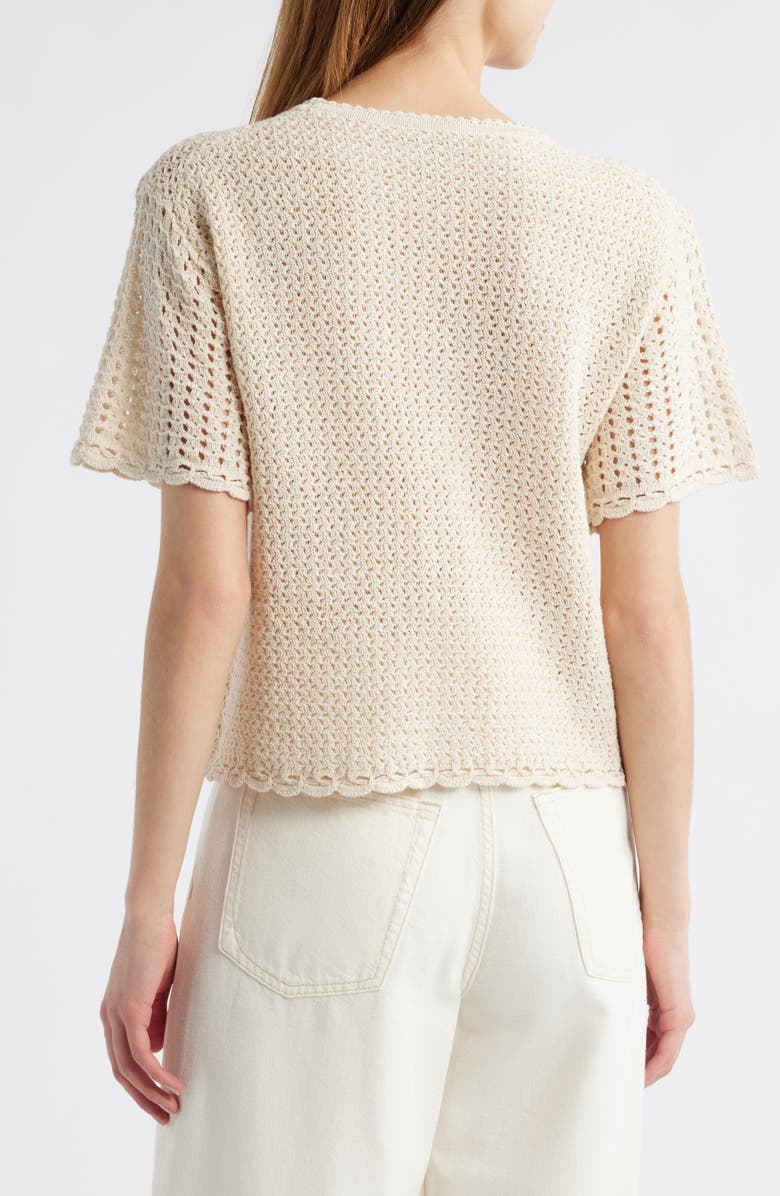 rag & bone Khloe Open Stitch Cotton & Linen Sweater, Alternate, color, 