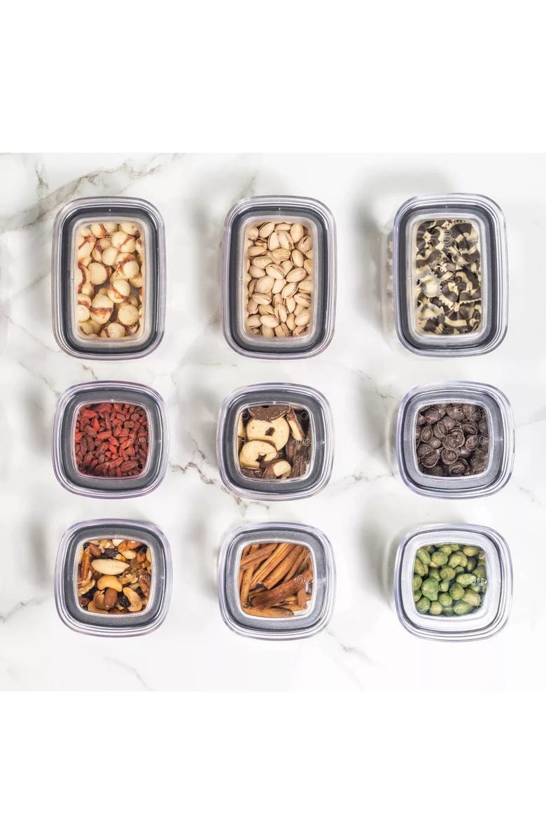 OU Airtight Clear Stackable Food Storage Container Set with Leak Proof Lid, Alternate, color, Clear