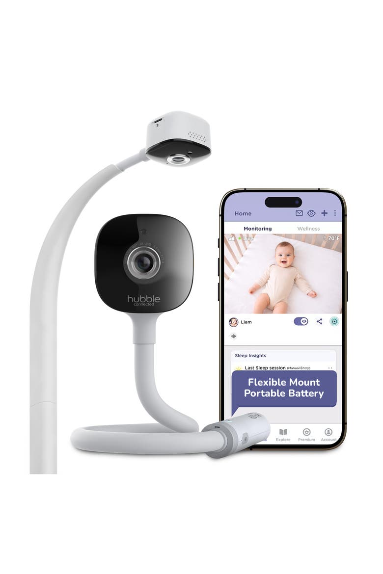 GoBaby AI Portable Baby Monitor, Main, color, WHITE
