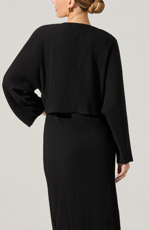 Astr The Label Long Sleeve Shrug & Ribbed Sweater Dress Set In Black