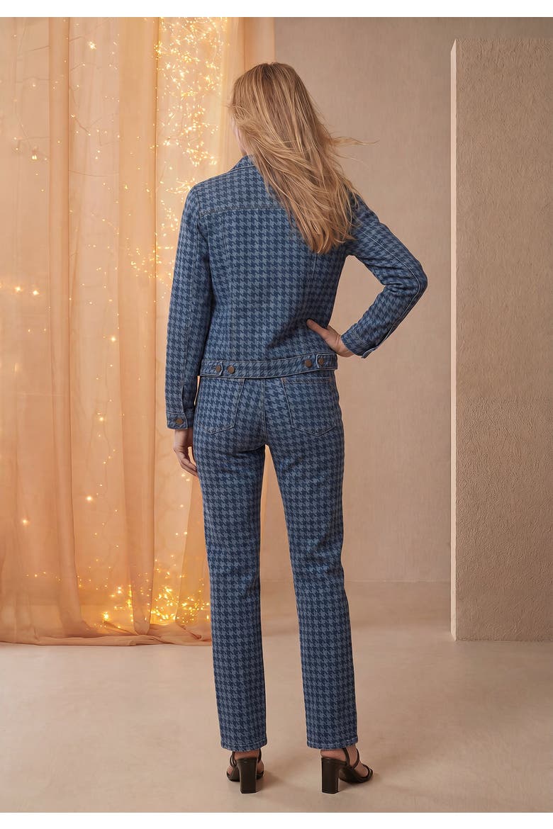 Classic Cotton Denim Jacket, Alternate, color, DENIM HOUNDSTOOTH