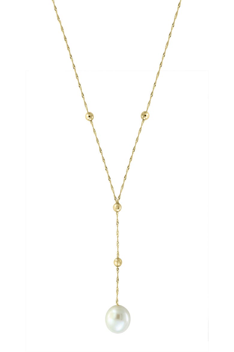 14K Yellow Gold Frsh Water Pearl Lariat Necklace, Main, color, 14K Gold