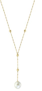 EFFY 14K Yellow Gold Frsh Water Pearl Lariat Necklace