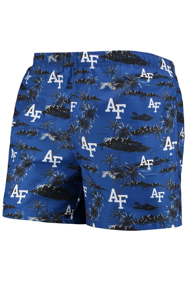 Men's FOCO Royal Air Force Falcons Island Palm Swim Trunks, Alternate, color, Royal