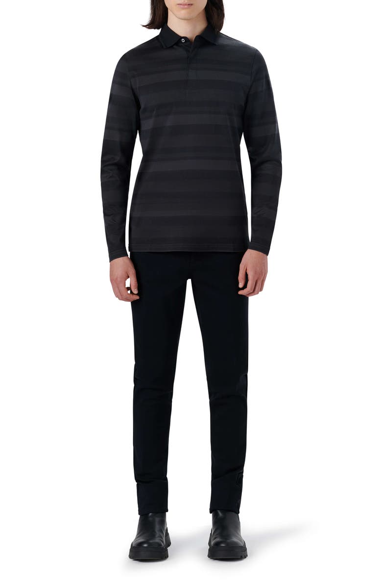 Bugatchi Three-Button Long Sleeve Polo, Alternate, color, 