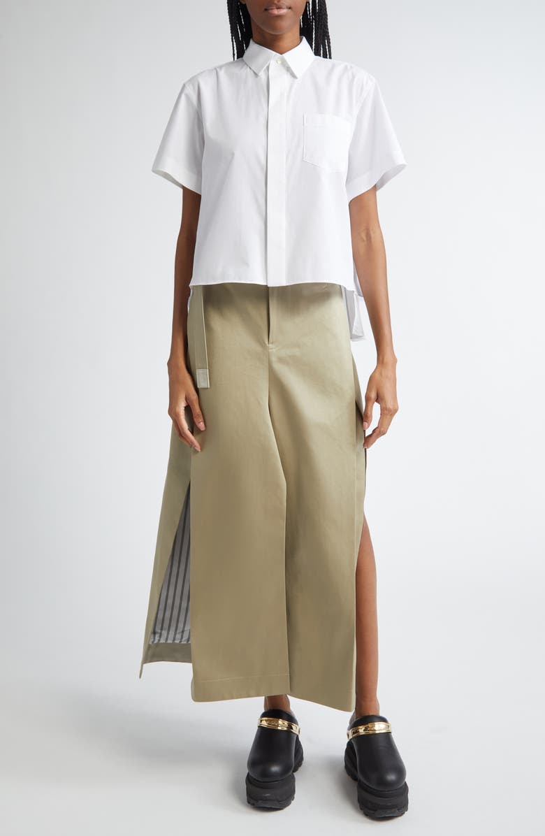 Sacai Ruffle Poplin Shirt, Alternate, color, 