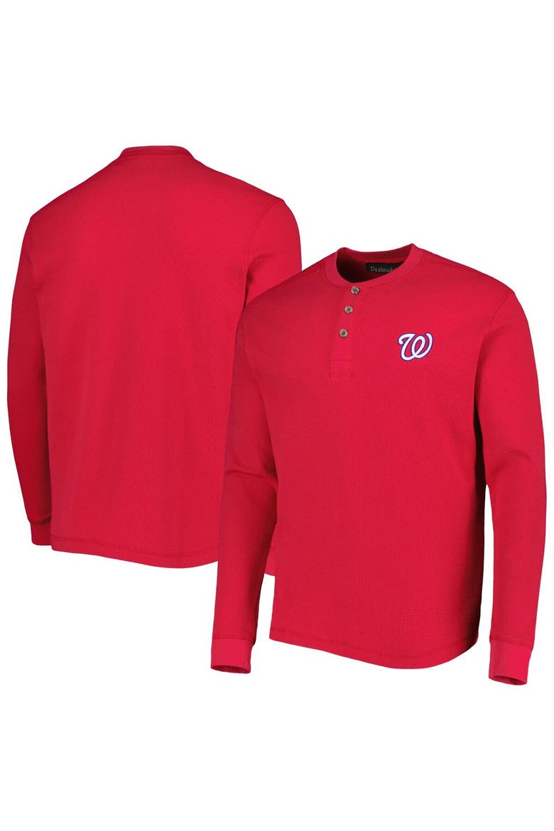 Men's Dunbrooke Washington Nationals Red Maverick Long Sleeve T-Shirt, Main, color, Red