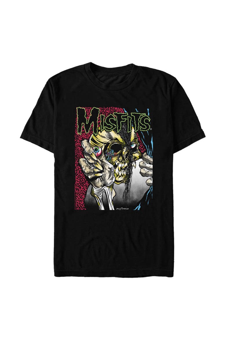 Men's Misfits Colorful Eye Skull Poster Graphic Tee, Main, color, Black