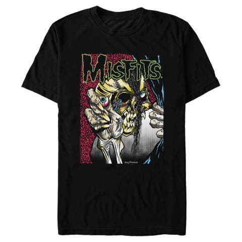 Men's Misfits Colorful Eye Skull Poster  Graphic T-Shirt