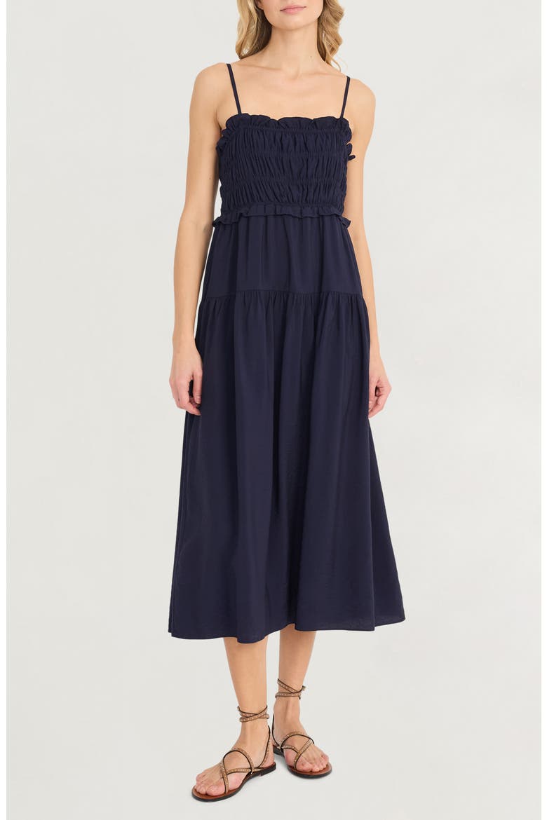 Smocked Tank Dress, Main, color, NAVY BLAZER
