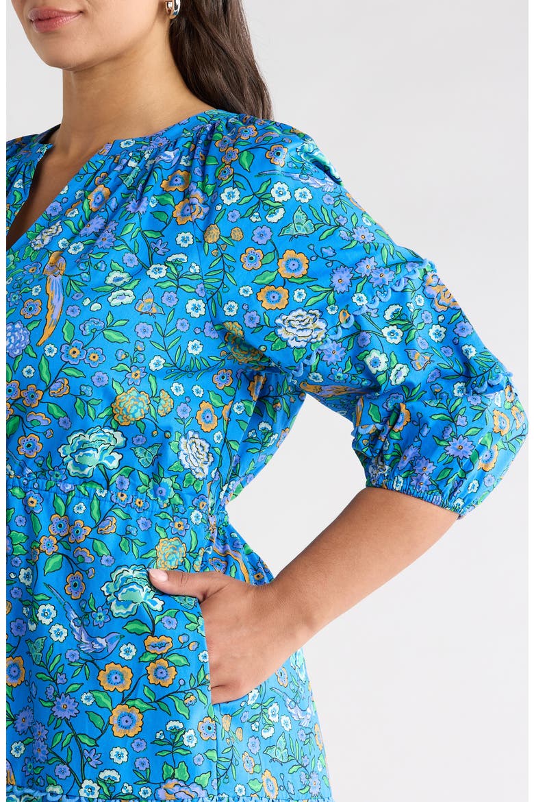 Floral Dabria Cotton Dress, Alternate, color, BLUE-GREENS