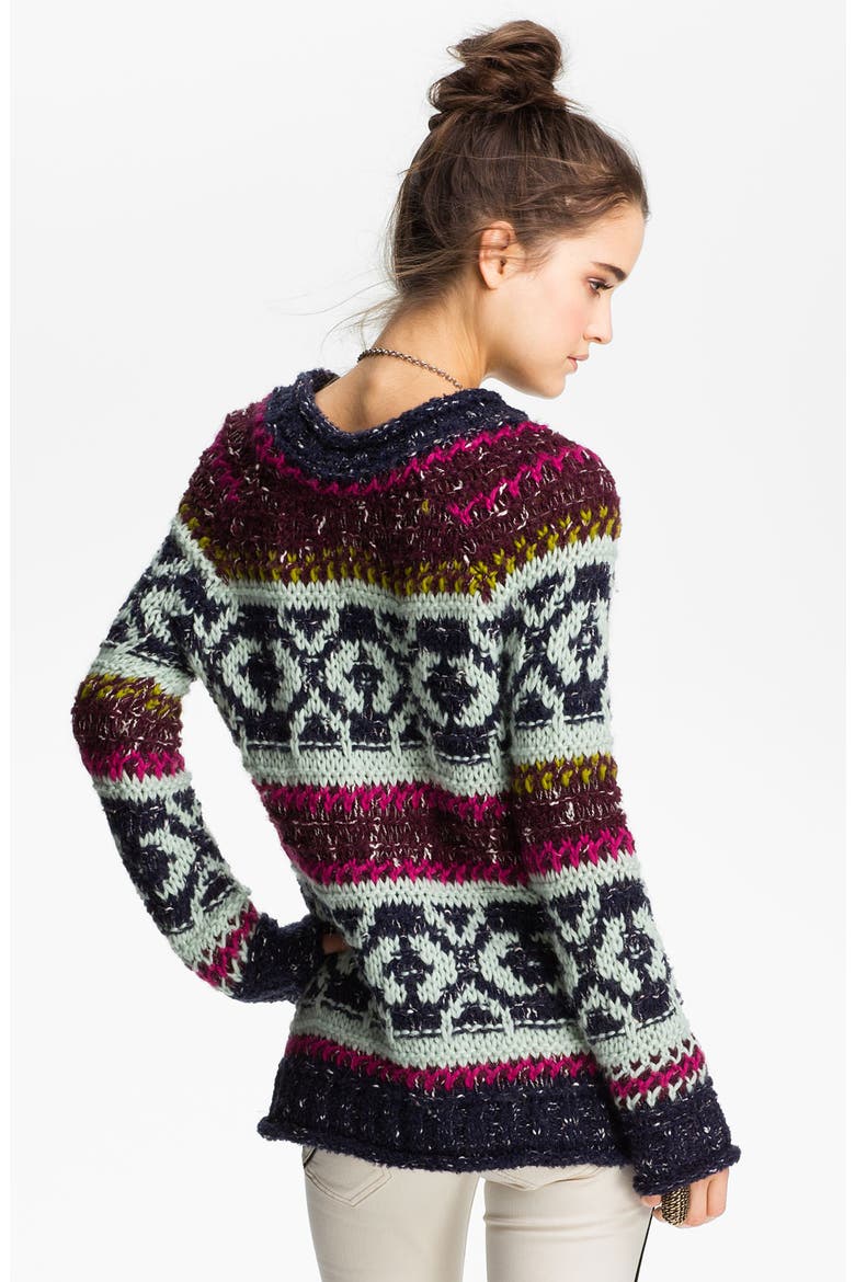 'Silver Reed' Chunky Sweater, Alternate, color, BLACK MULTI