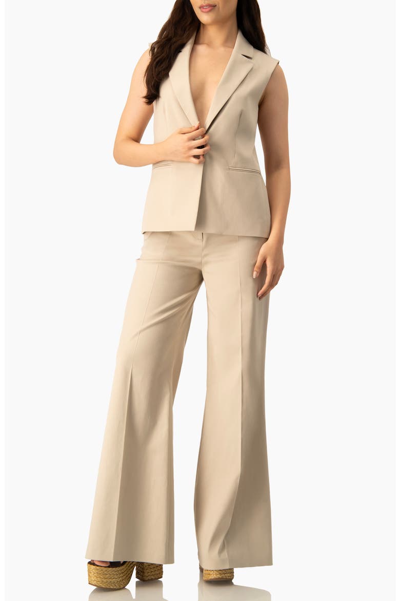 Single-Button Tailored Vest, Alternate, color, Beige