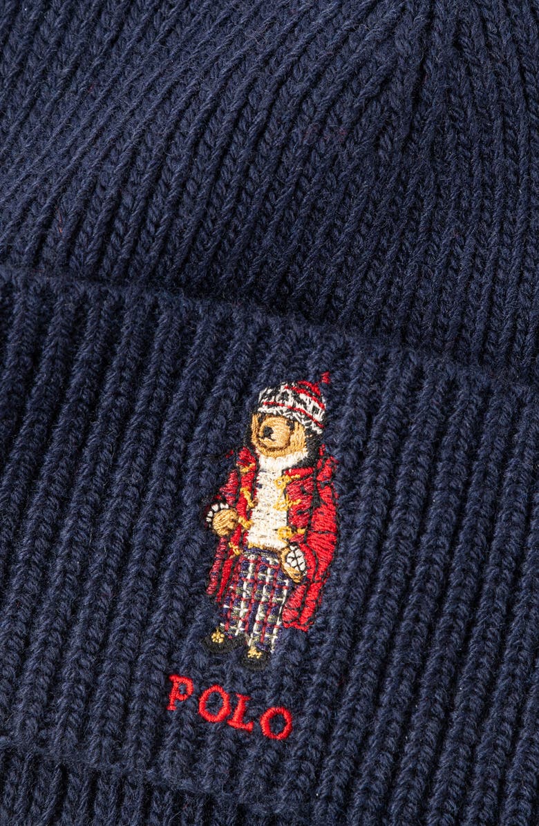 Polo Ralph Lauren Holiday Bear Beanie, Alternate, color, Newport Navy