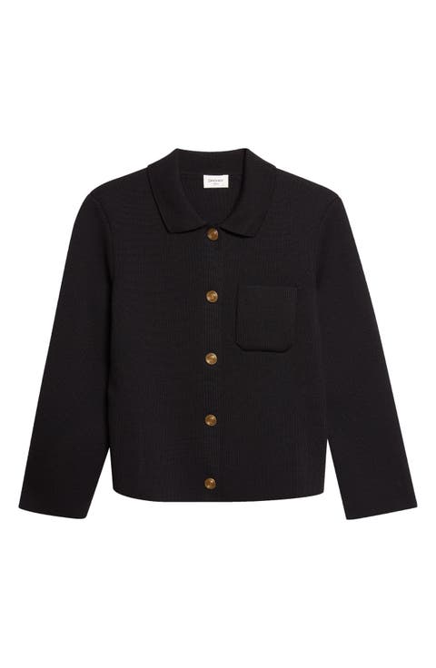 Virgin Wool Polo Cardigan