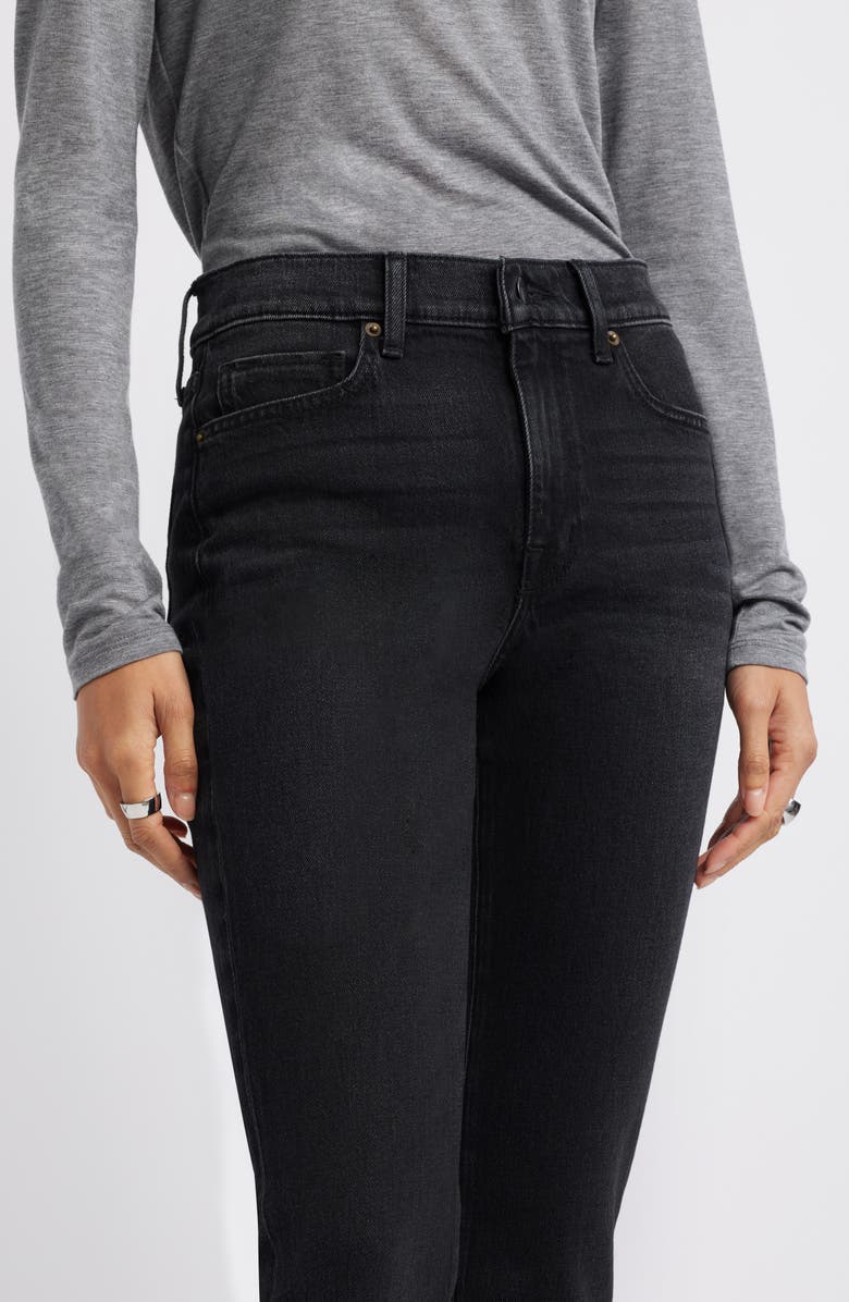 Nordstrom High Waist Flare Leg Jeans, Alternate, color, Washed Black