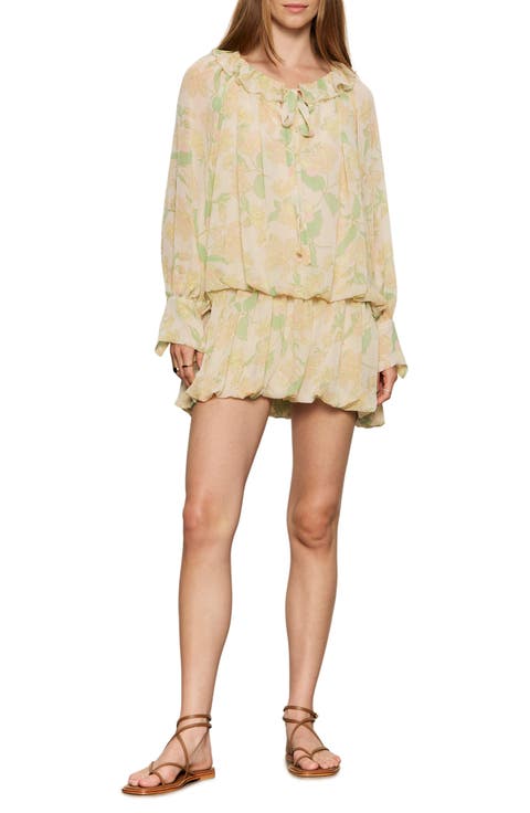 Floral Print Long Sleeve Minidress