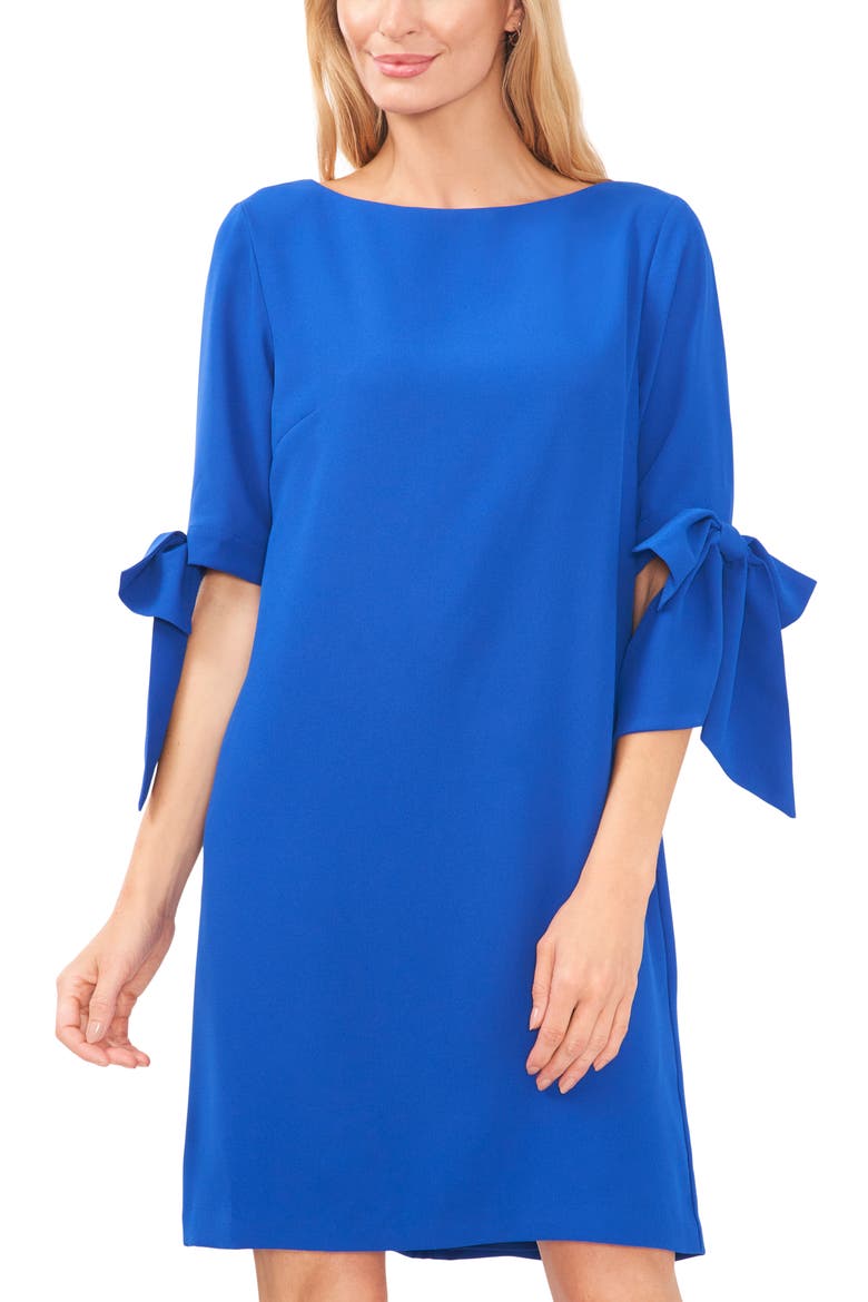 Moss Crepe Shift Dress, Alternate, color, DEEP ROYAL BLUE