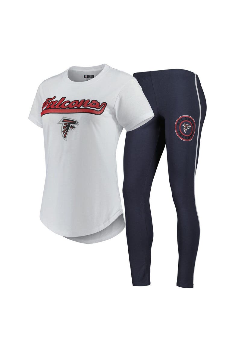 Women's Concepts Sport White/Charcoal Atlanta Falcons Sonata T-Shirt & Leggings Sleep Set, Main, color, White