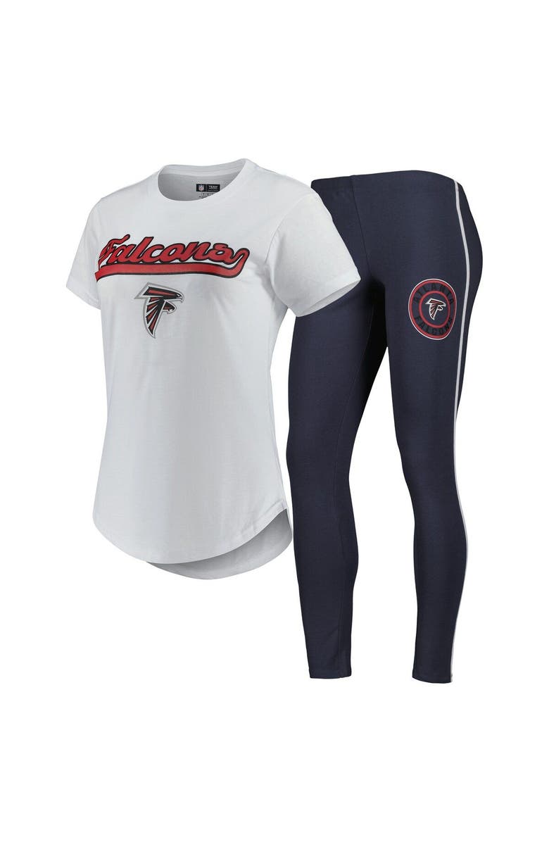 CONCEPTS SPORT Women's Concepts Sport White/Charcoal Atlanta Falcons Sonata T-Shirt & Leggings Sleep Set, Main, color, White