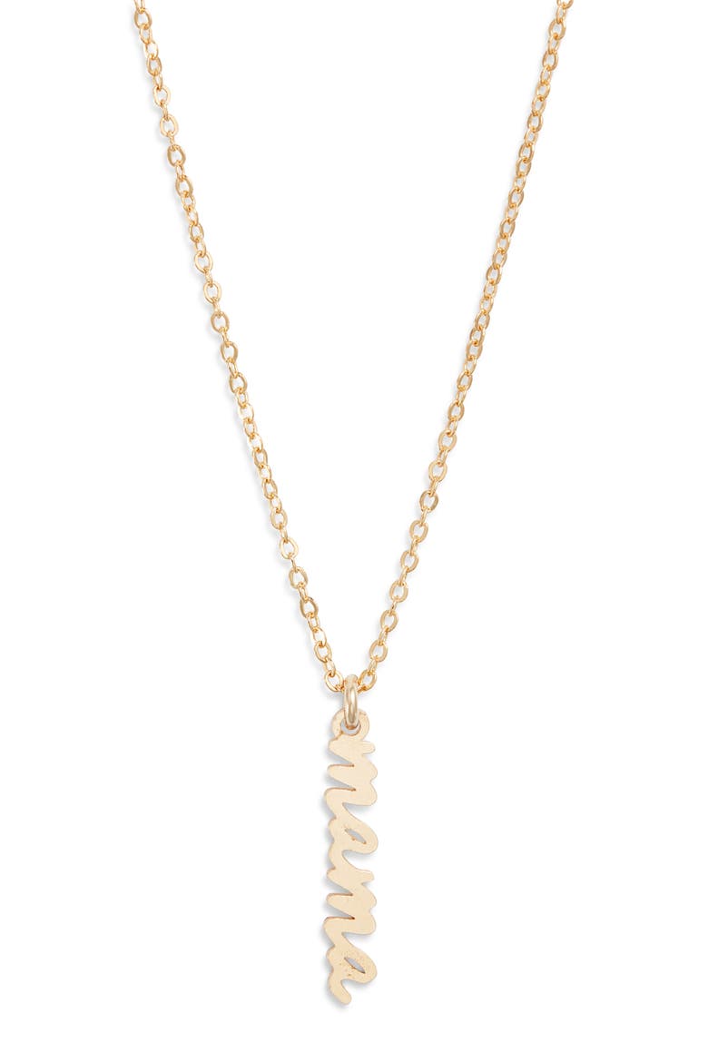 Mama Charm Pendant Necklace, Main, color, GOLD