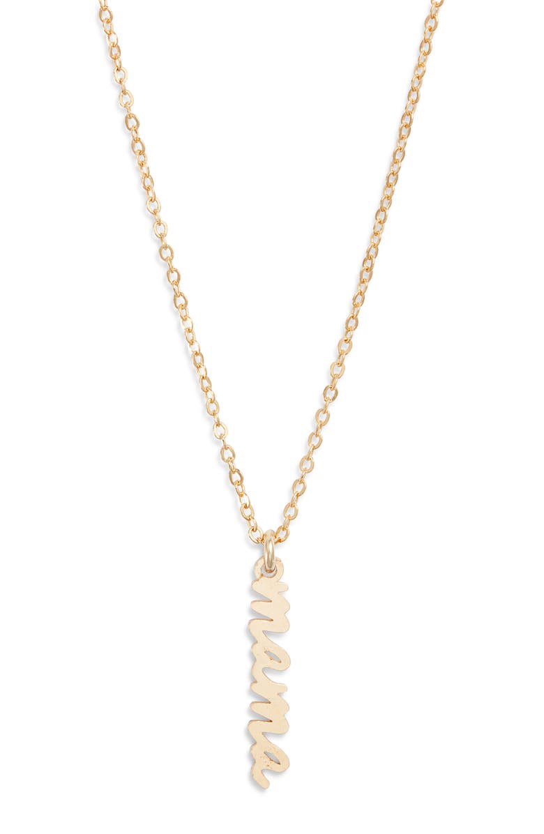 Set & Stones Mama Charm Pendant Necklace, Main, color, Gold