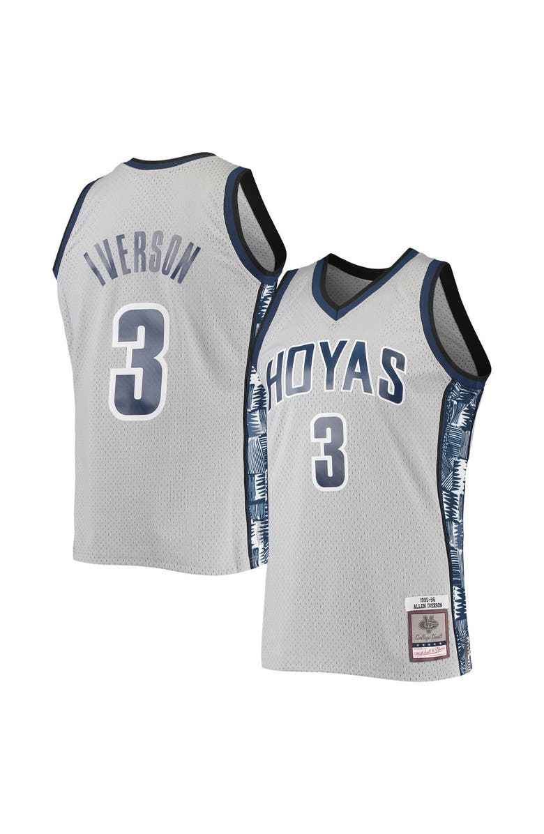 Mitchell & Ness Men's Mitchell & Ness Allen Iverson Gray Georgetown Hoyas 1995/96 Swingman Replica Jersey, Main, color, Gray