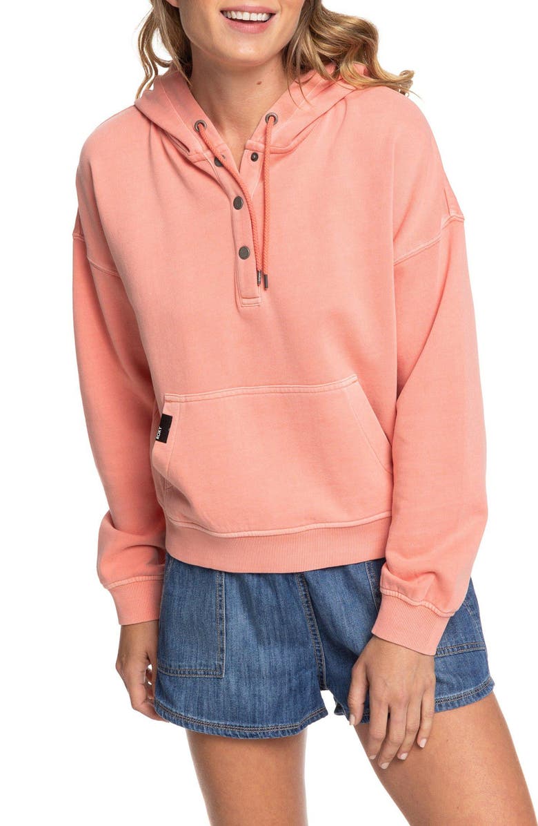 Roxy Girls Who Slide Hooded Sweatshirt, Main, color, 