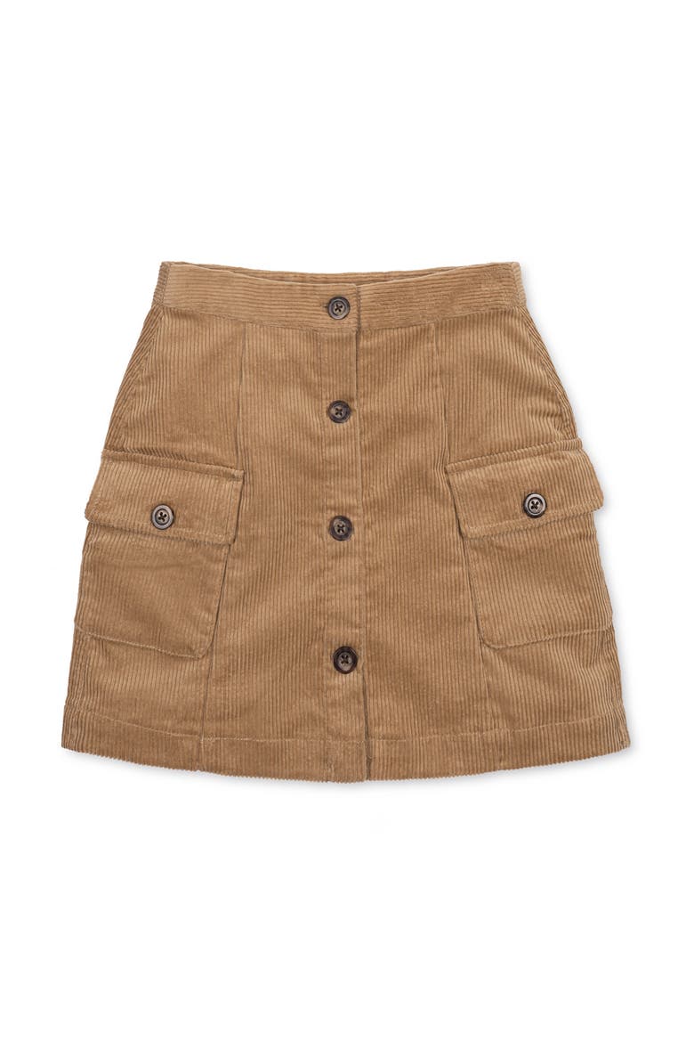Kids' Organic Corduroy Button Front Skirt, Main, color, Medium Brown