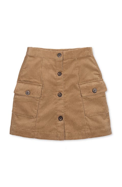 Kids' Organic Corduroy Button Front Skirt