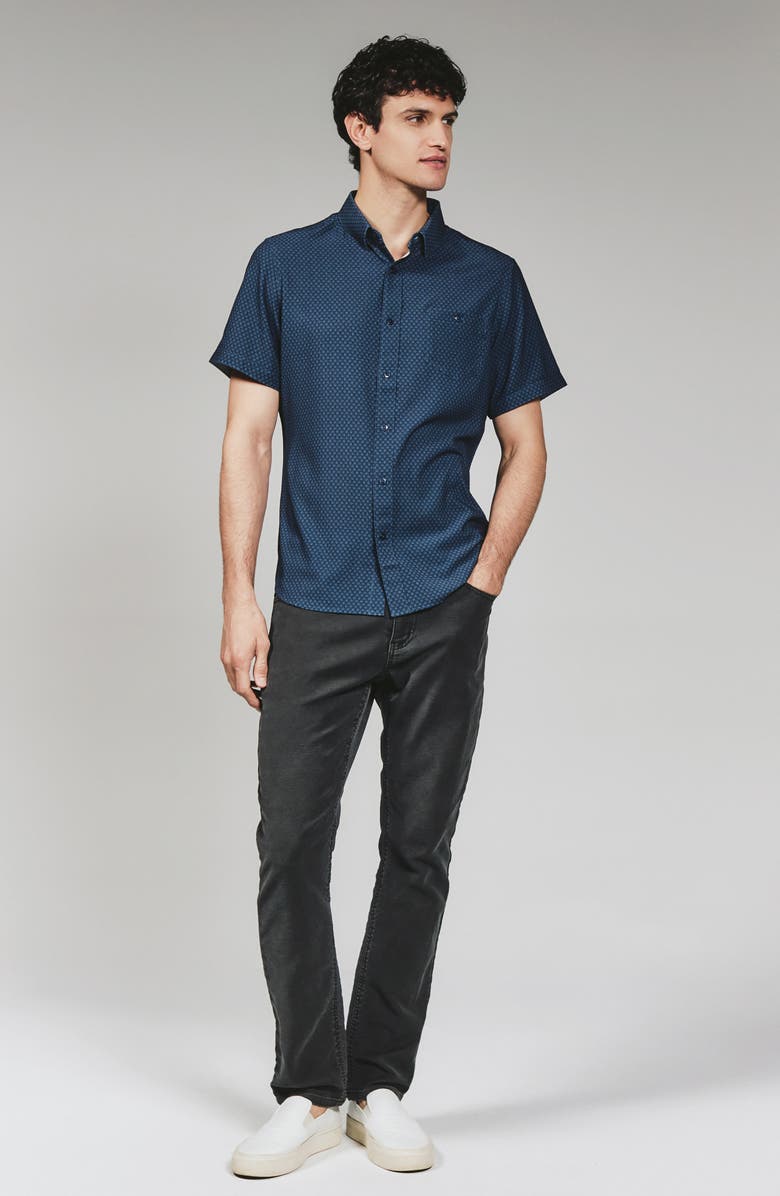 7 Diamonds Bosworth Short Sleeve Button-Down Shirt, Alternate, color, Navy