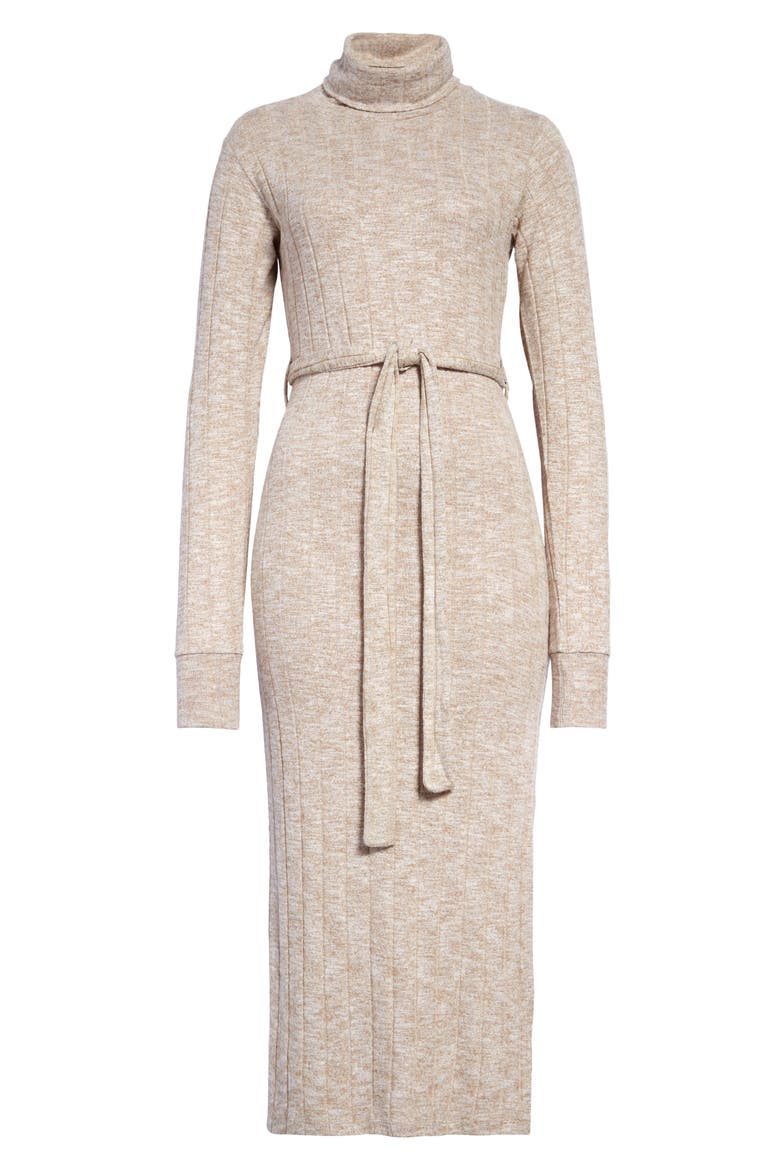 Long Sleeve Turtleneck Sweater Dress, Alternate, color, CAMEL