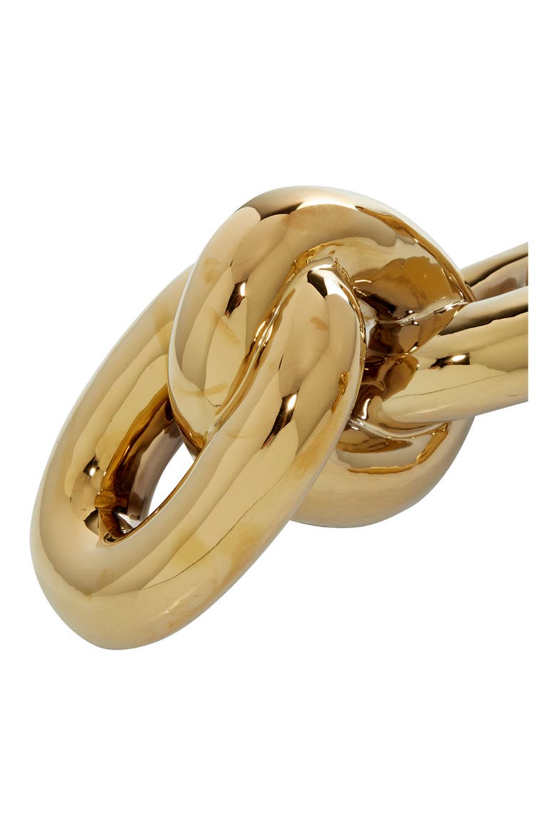 Goldtone Porcelain Chain Sculpture - Set of 2, Alternate, color, GOLD