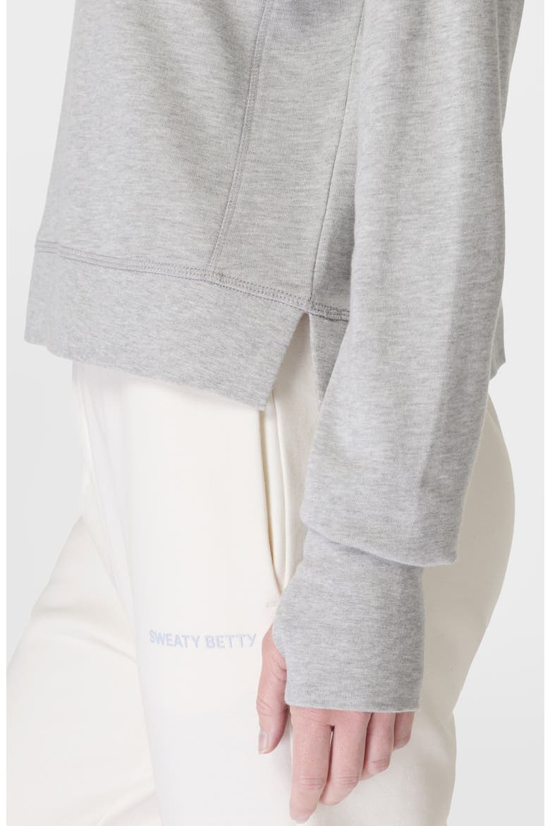 After Class Organic Cotton Blend Longline Sweatshirt, Alternate, color, LIGHT GREY