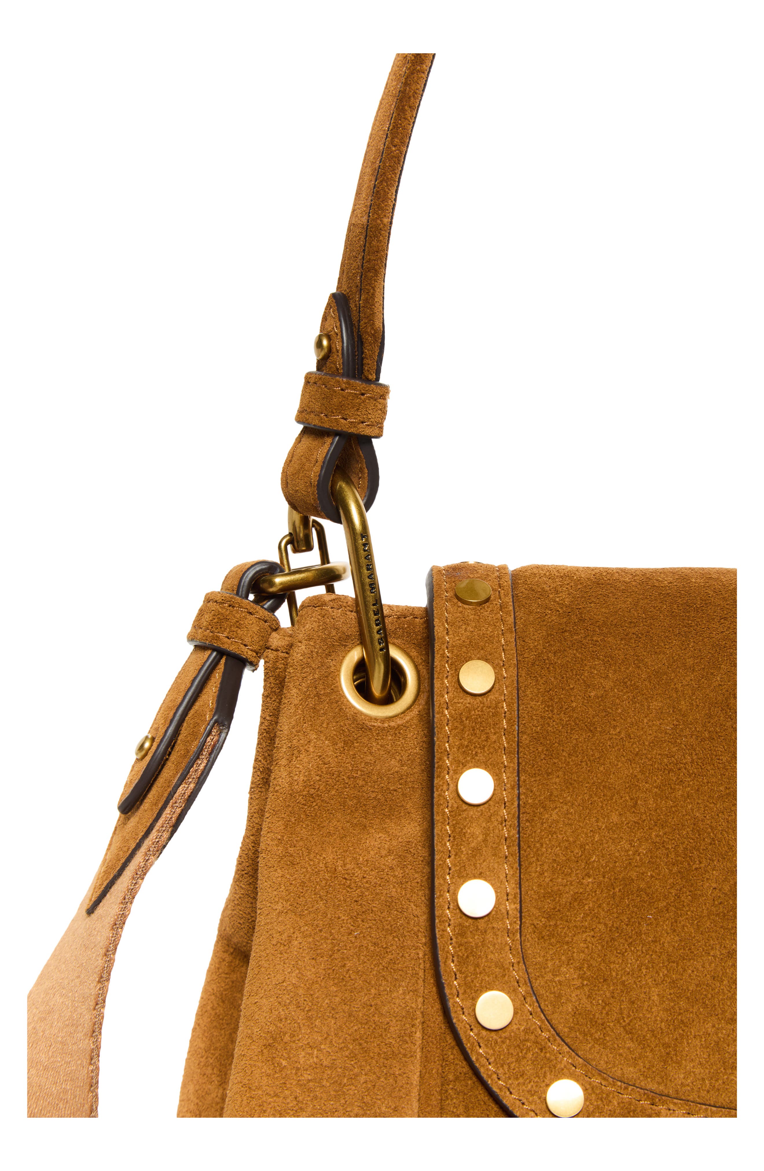 Chany Studded Leather Shoulder Bag, Alternate, color, COGNAC 50CO