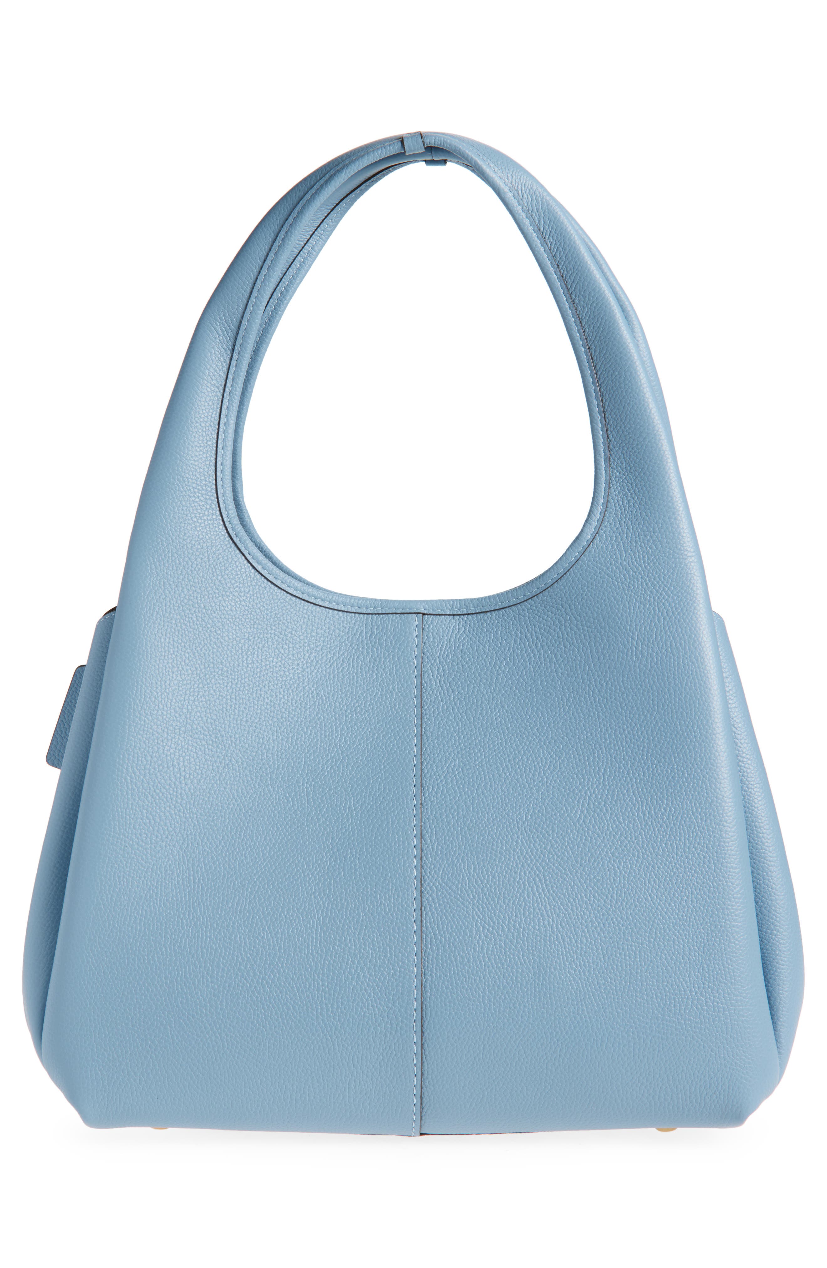 Lana Polished Pebble Leather Shoulder Bag, Alternate, color, BLUEBELL