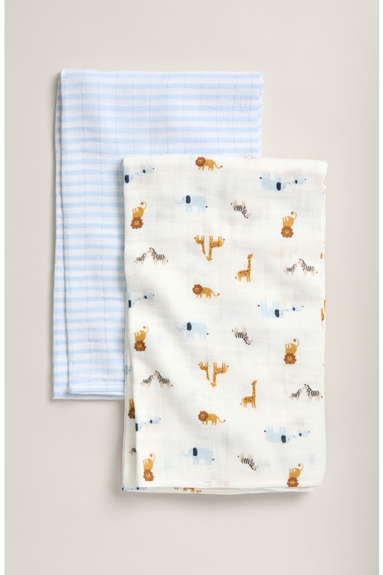 2-Pack Assorted Muslin Swaddles, Main, color, WHITE ZOO ANIMALS PACK