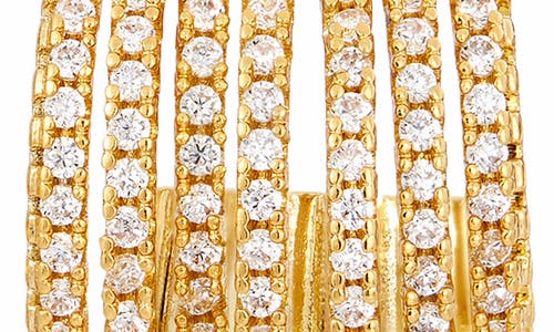 Savvy Cie Jewels 18k Gold Plated Wide Cz Half Hoop Earrings