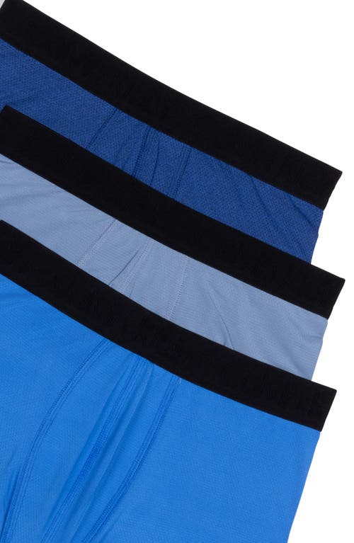 Calvin Klein Kids' Assorted 3-pack Performance Mesh Boxer Briefs In Blue Multi
