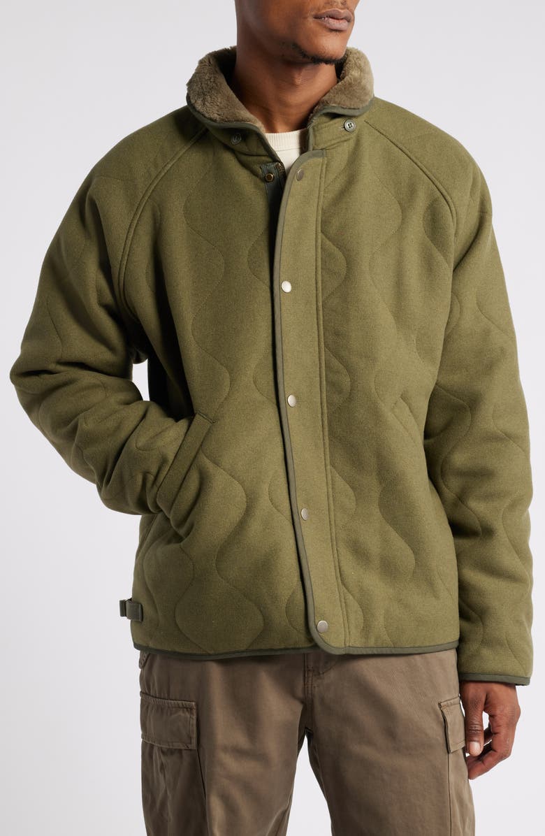 Alpha Industries Quilted Wool Blend Deck Jacket, Alternate, color, Green