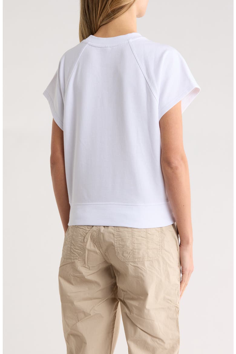Metallic Logo Cap Sleeve Sweatshirt, Alternate, color, WHITE