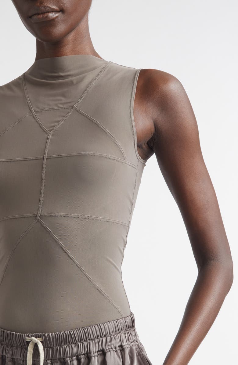 Rick Owens Temple Sleeveless Tulle Top, Alternate, color, Dust