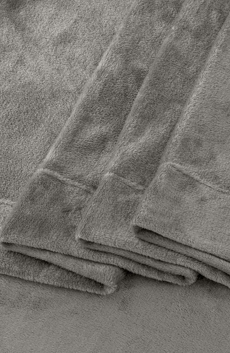 Woven & Weft Solid Plush Velour Sheet Set, Alternate, color, Grey